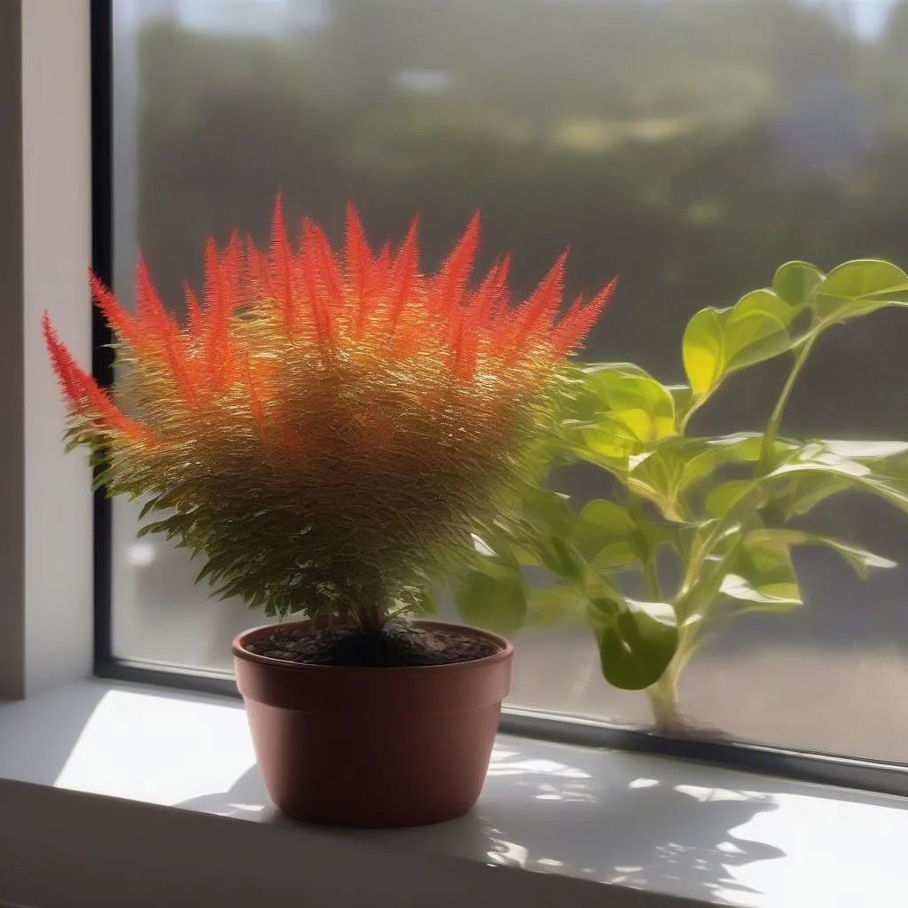 Flaming Katy Plant in Bright Indirect Sunlight