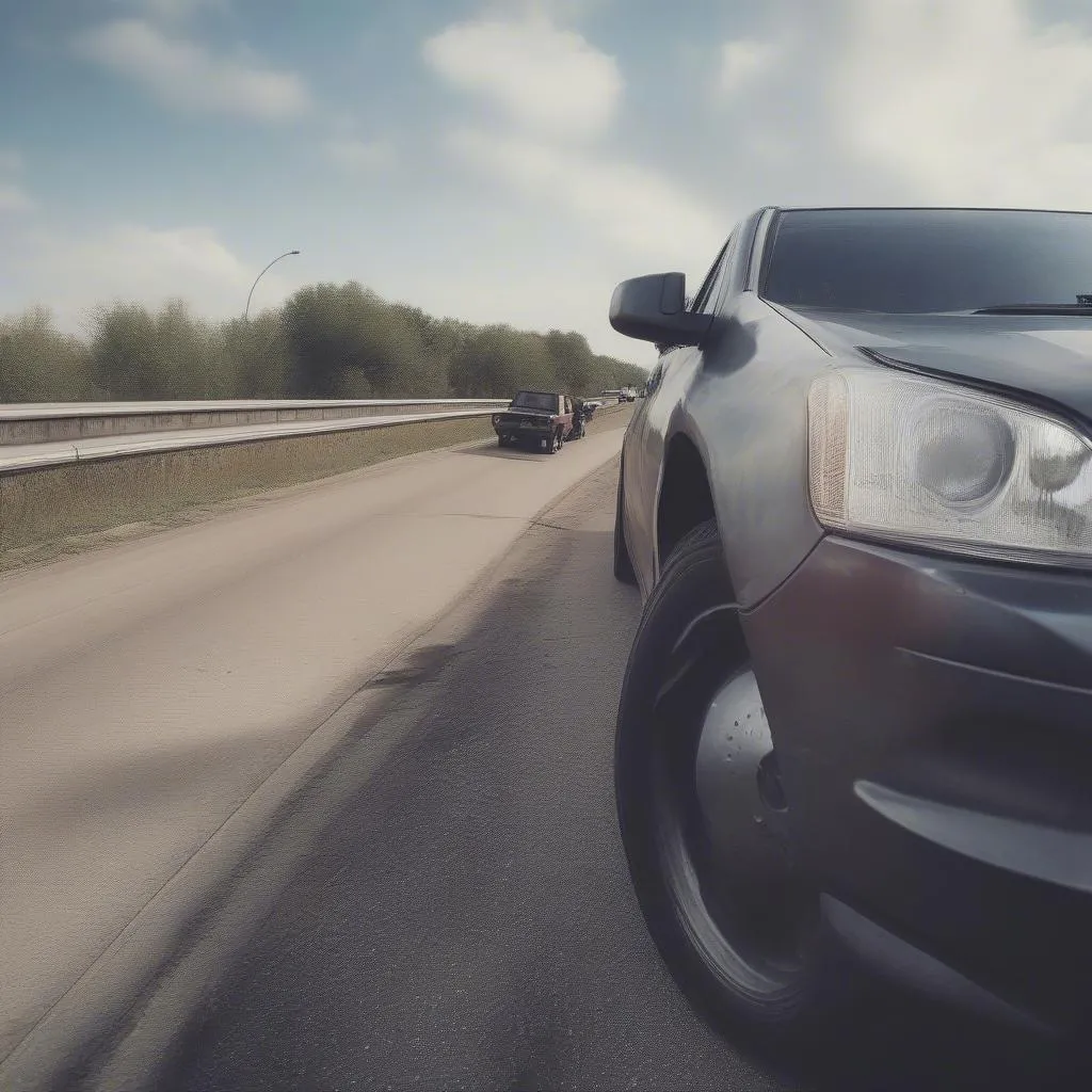 Flat Tire on Highway