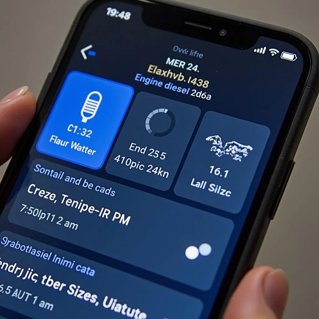 Ford Diesel Engine Diagnostics Displayed on Bluedriver App