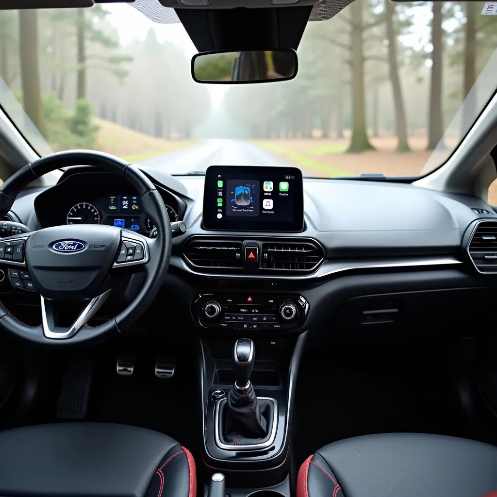 Ford Fiesta interior showcasing dashboard technology