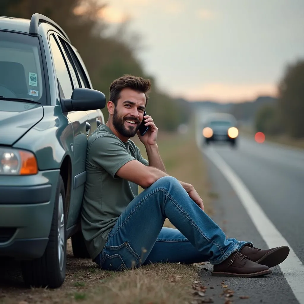 Frustrated car owner on the phone with a mechanic