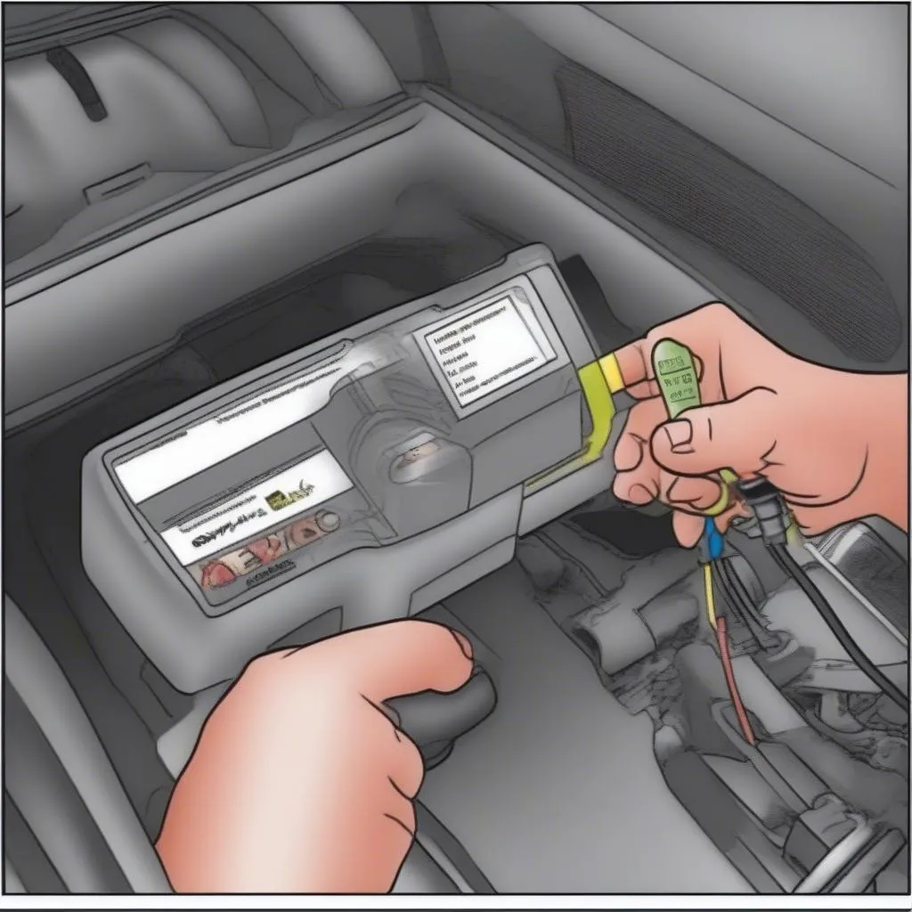 Fuel pump scan tool connected to 2003 Envoy's diagnostic port