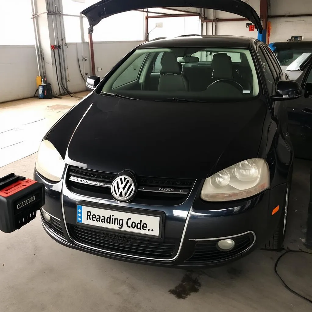 VW Jetta MK5 with a generic scan tool connected