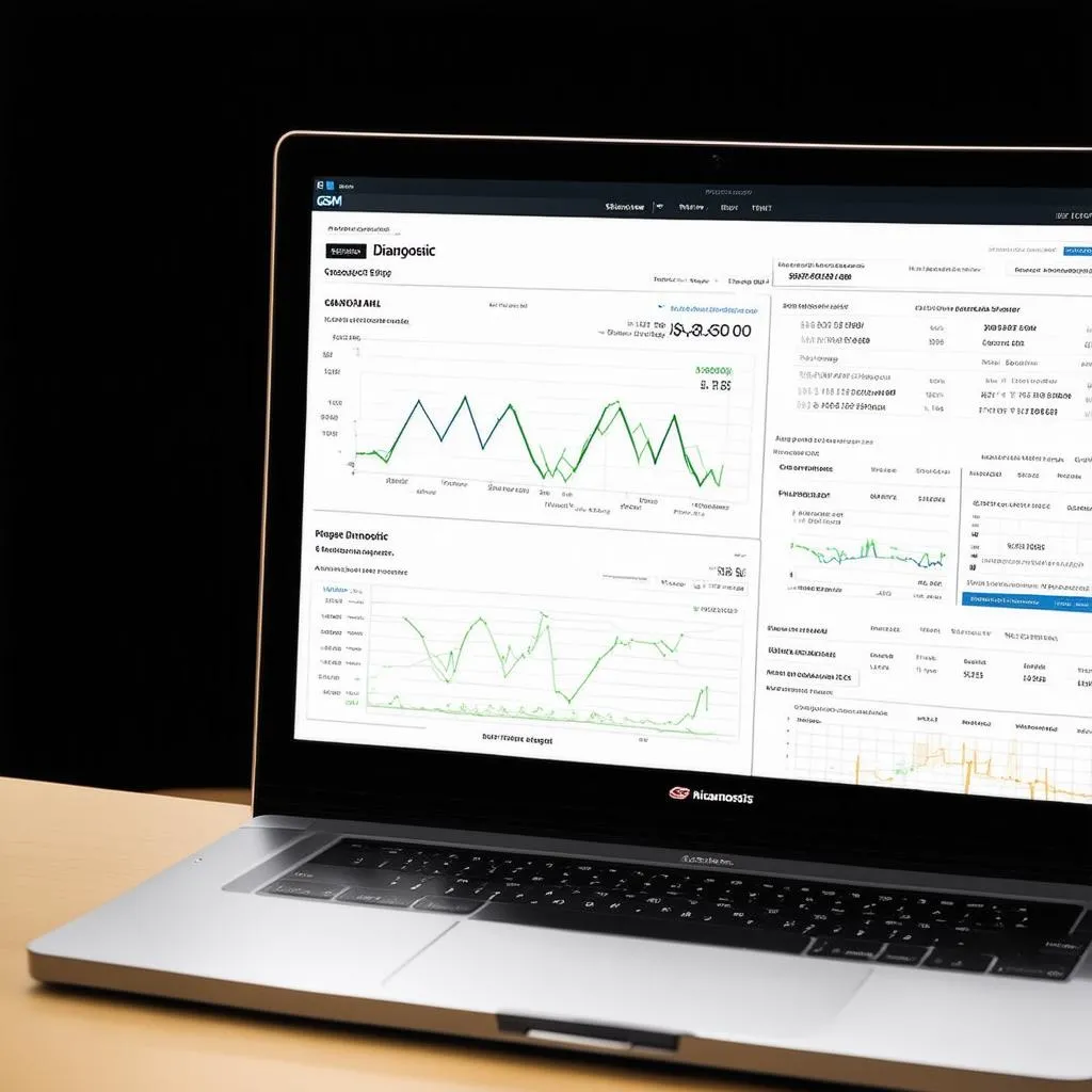 GM diagnostic software interface on a laptop screen
