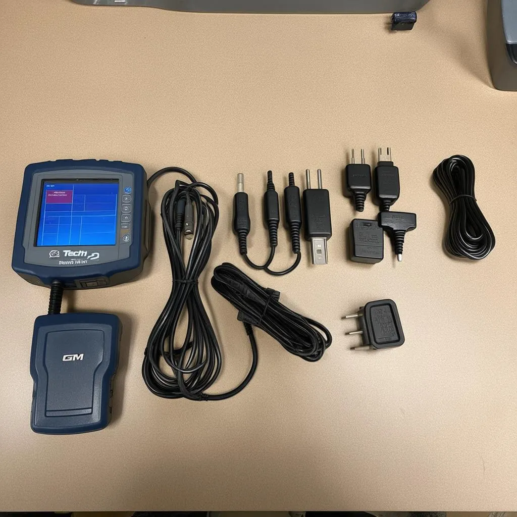 GM Tech 2 scan tool kit with various adapters