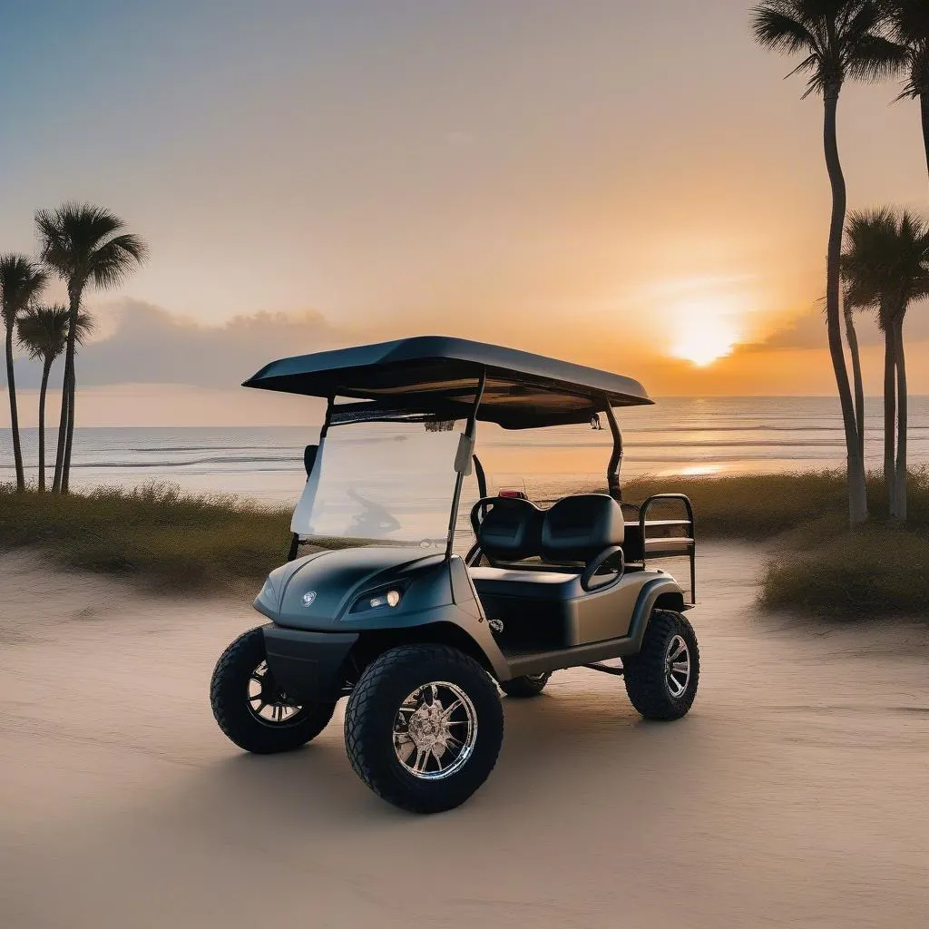 Golf Cart With Lift Kit and Tires