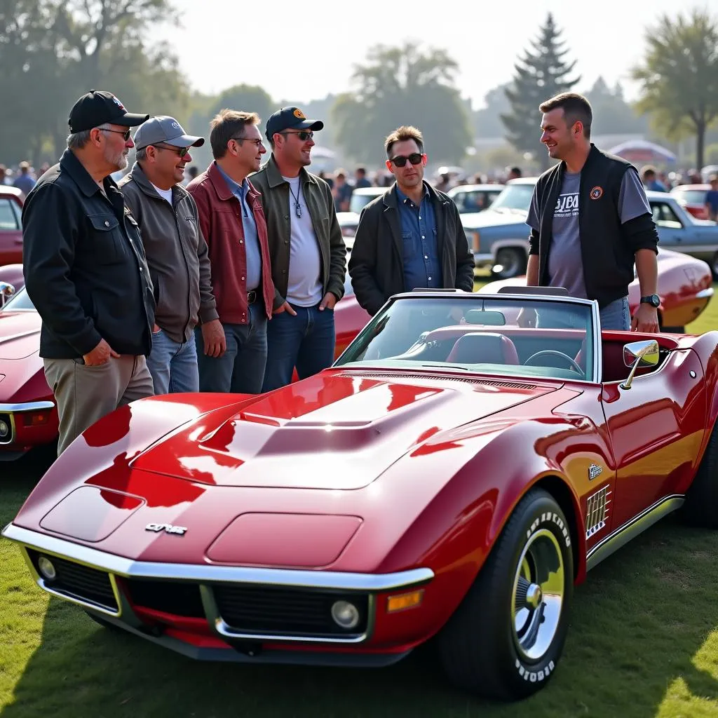 Group of Car Enthusiasts Chatting