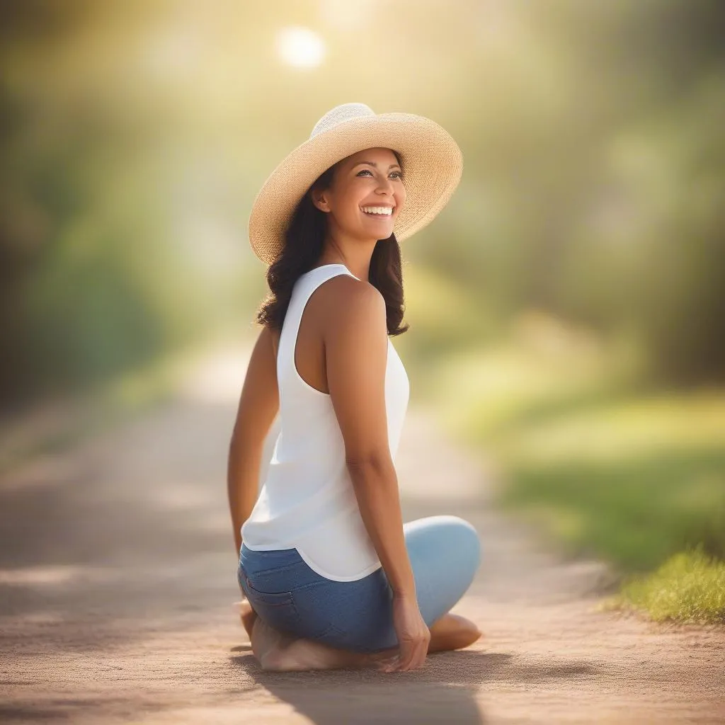 A woman enjoying a healthy lifestyle with access to quality gynecological care