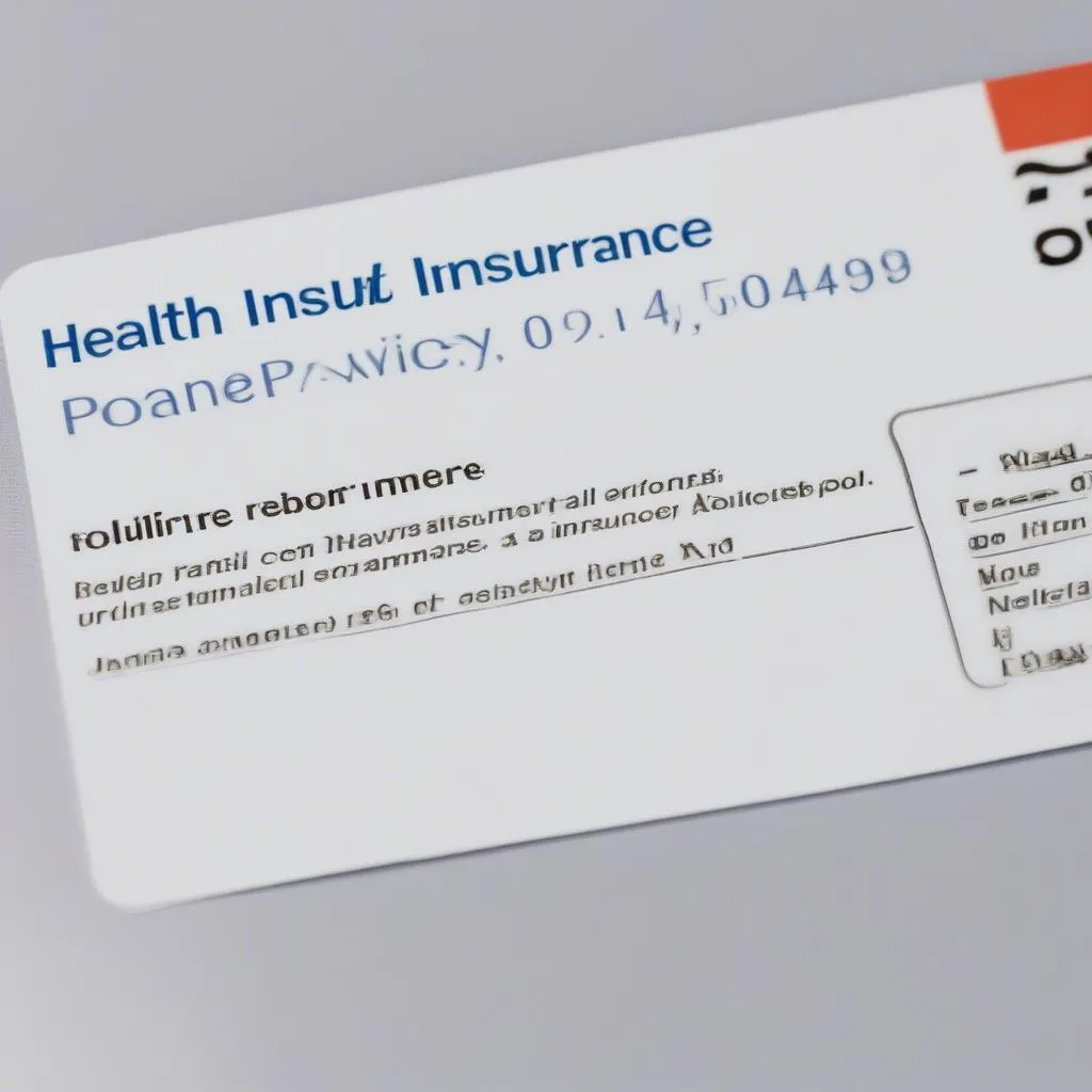 Health insurance card details