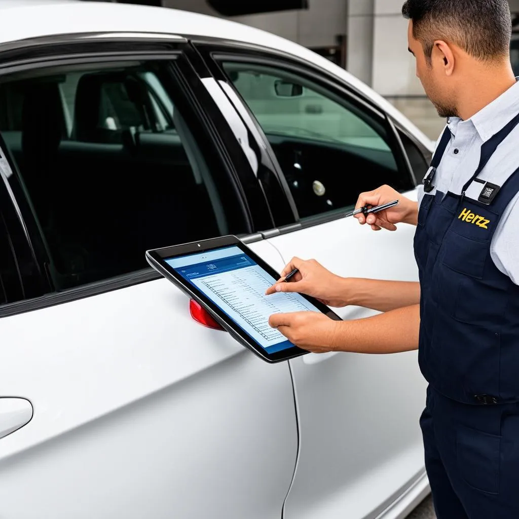 Hertz car return inspection