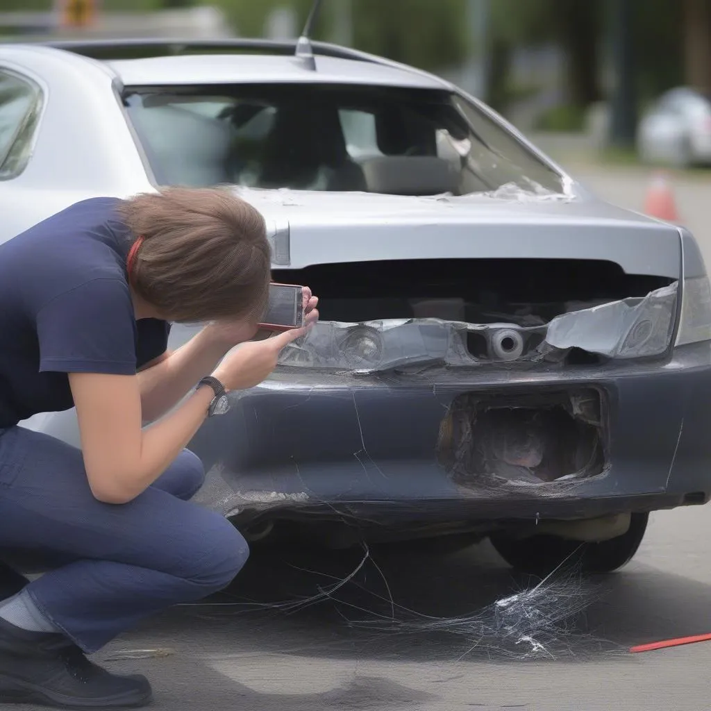 Taking Photos of Hit-and-Run Damage