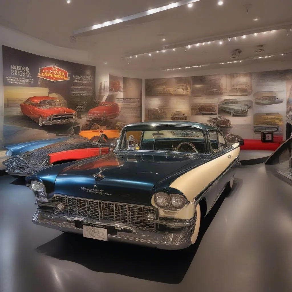 Hollywood star cars museum display showcasing both interior and exterior