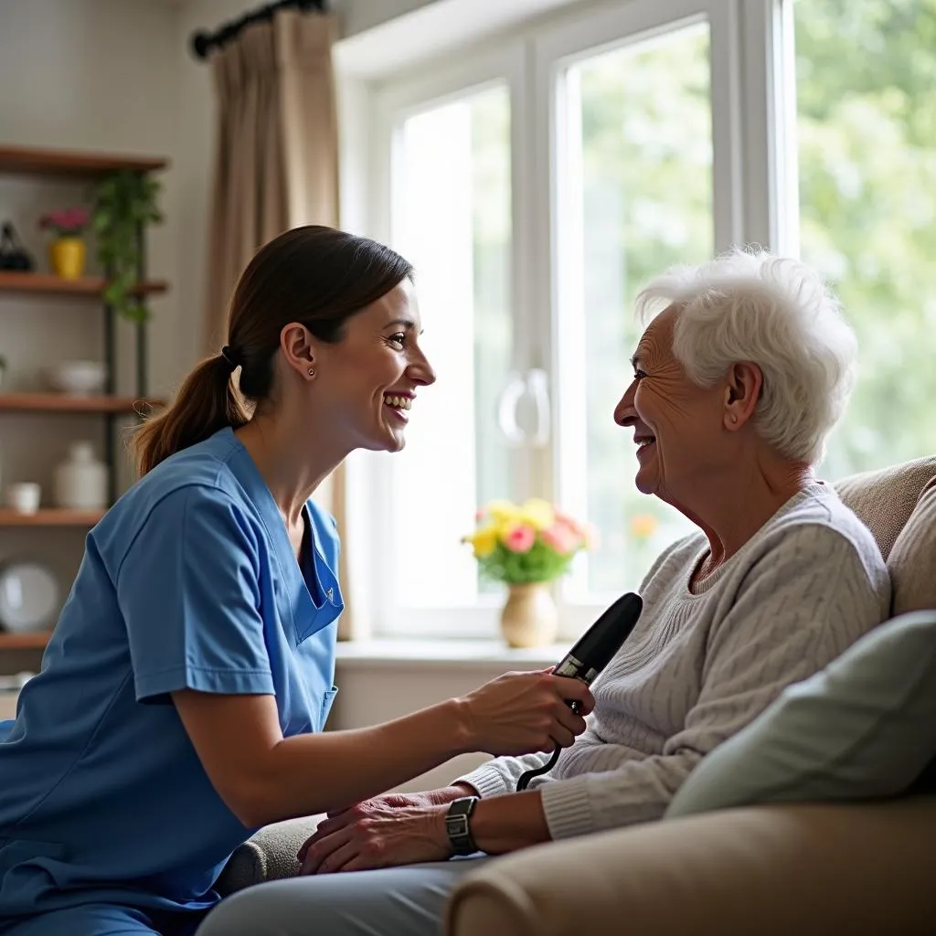 Home Health Nurse Visiting Elderly Patient