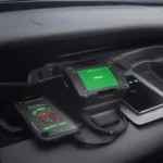 Hxh Scan Bluetooth Compact Car Diagnostic Tool connected to a car's OBD port