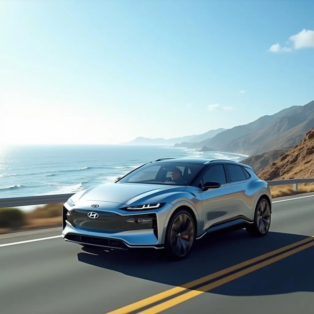 Hyundai Nexo Hydrogen Car on Pacific Coast Highway