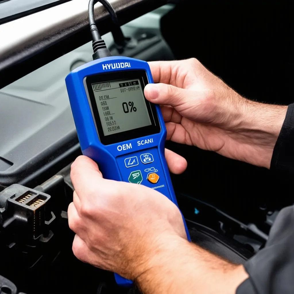 Hyundai OEM Scan Tool in Use