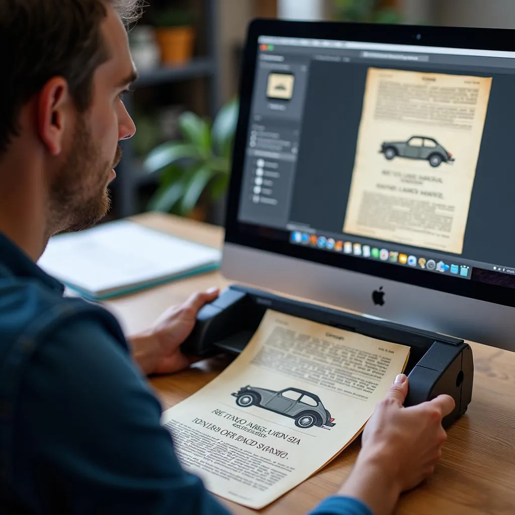 Using an image scan tool for digitizing old car manuals