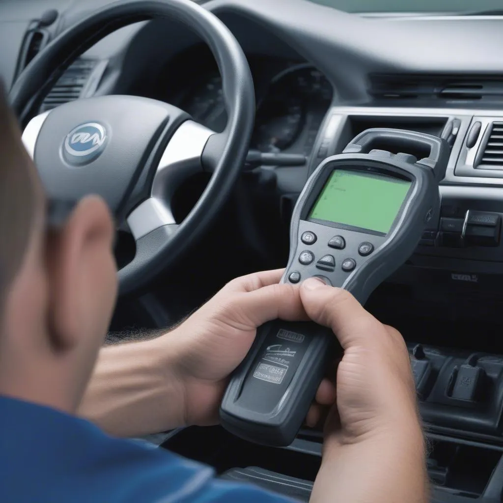 Innova 3040c Scan Tool being used on a European car