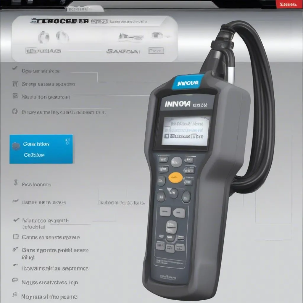 The Innova Scan Tool 3140B user interface