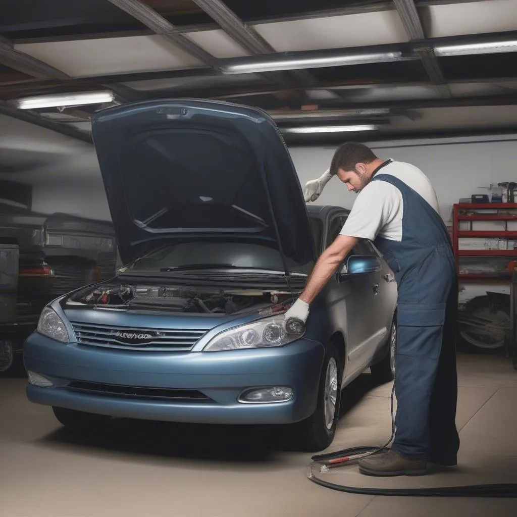 Mechanic Using Innova Scan Tool