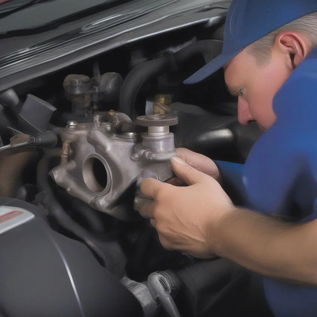 Inspecting EGR Valve in European Car