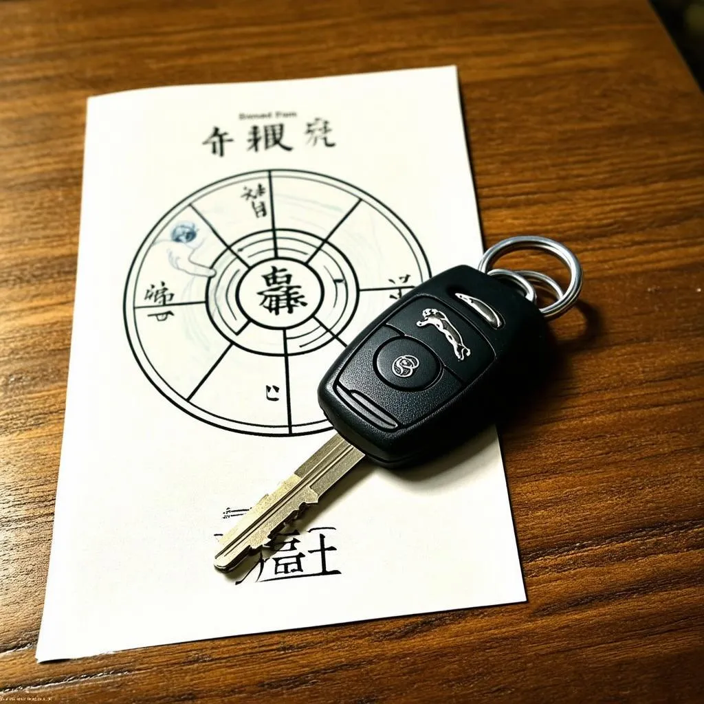 Jaguar Car Key on Feng Shui Bagua