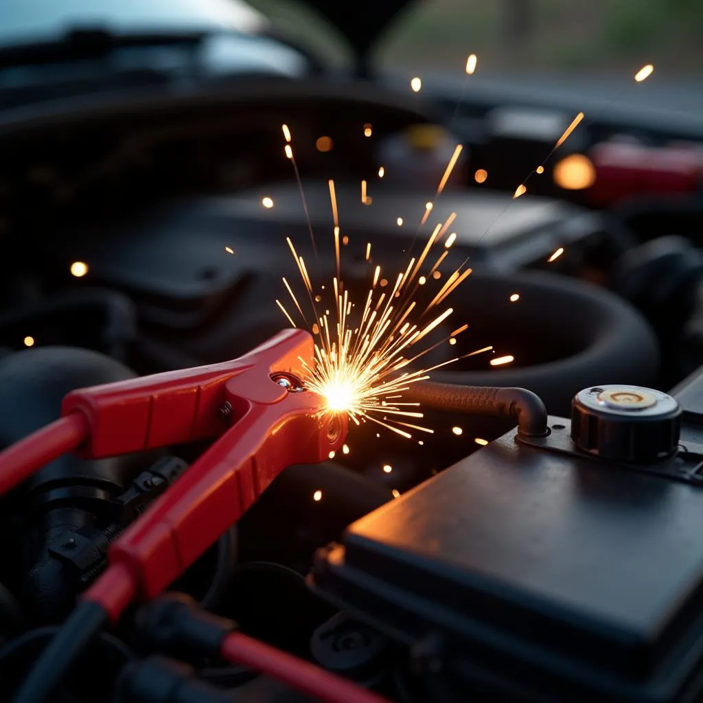 Jump starting a car battery