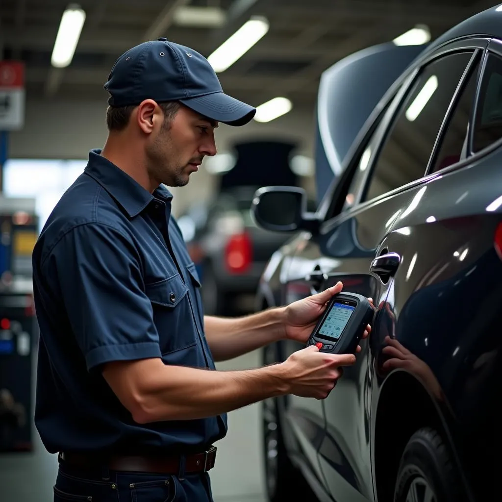 Mechanic Using Kobra Wifi OBD Scanner