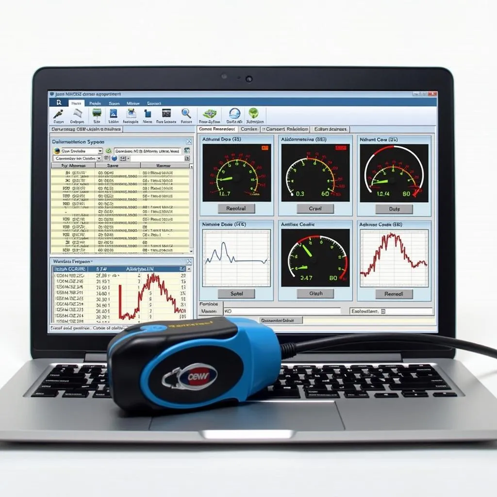 Laptop Displaying OBD Software Interface