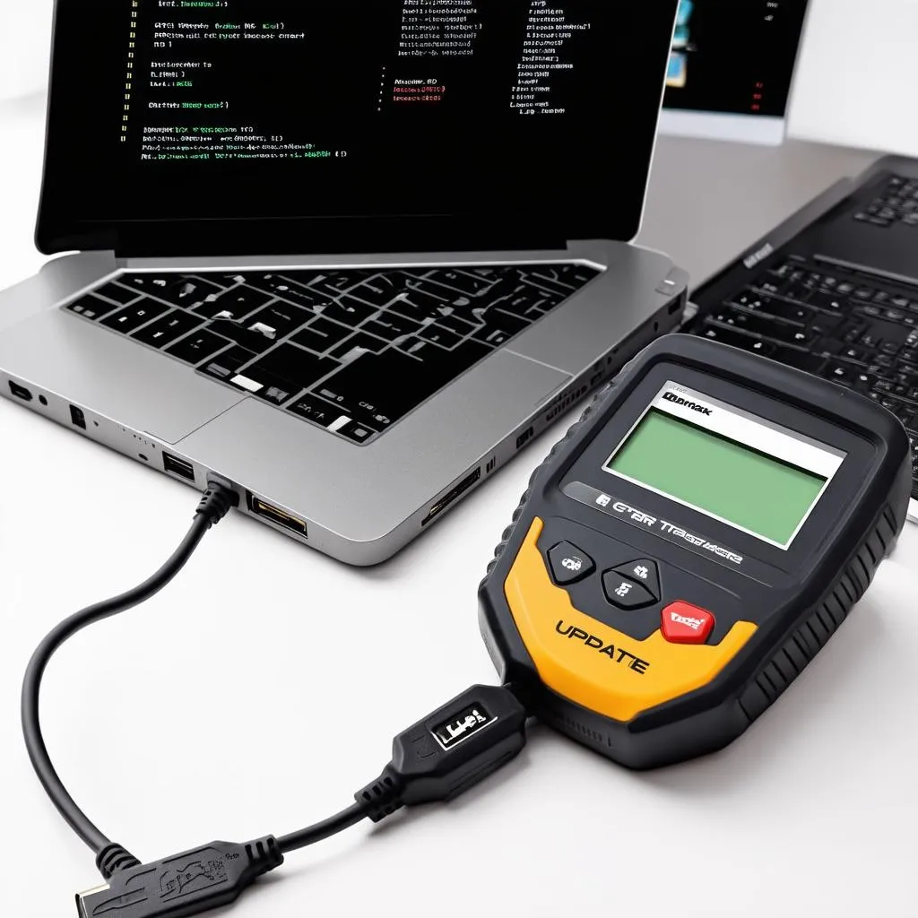 Launch CRP123 scan tool connected to a laptop for software update