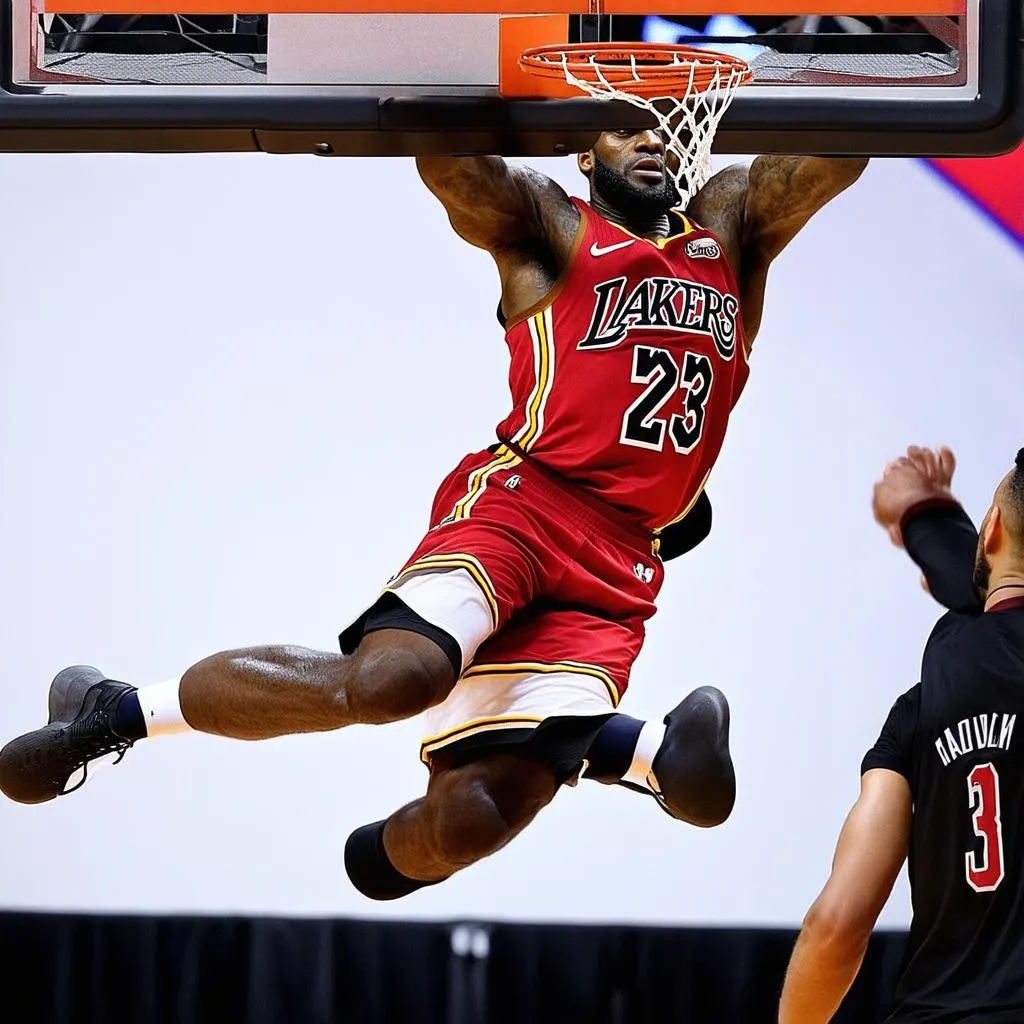 LeBron James Dunking