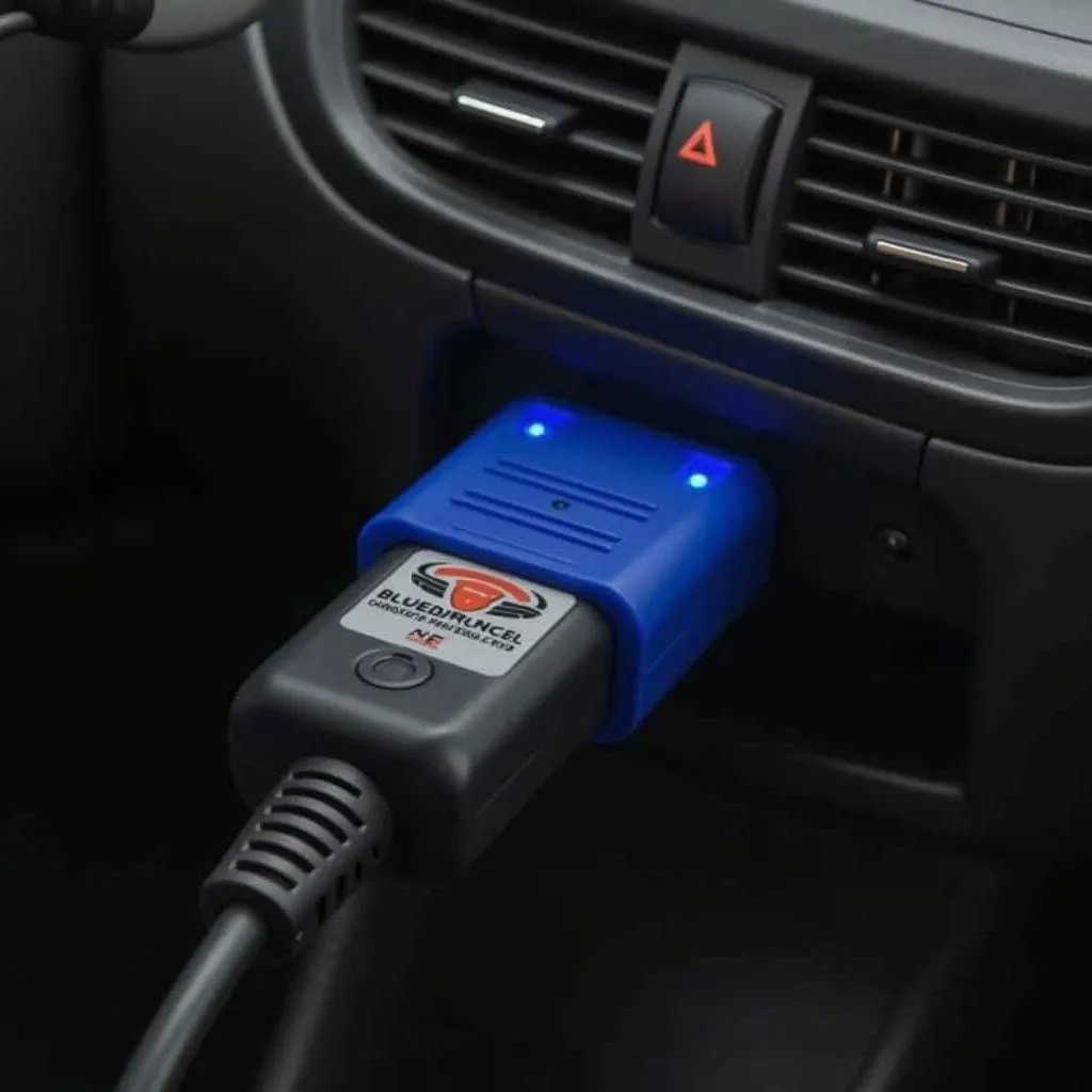 Lemur BlueDriver Connected to Car's OBD-II Port