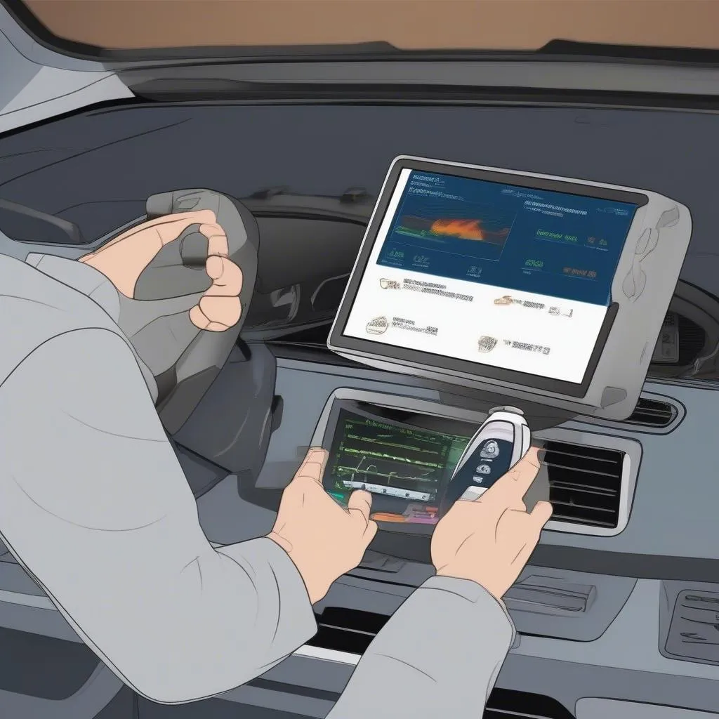 Live Diagnostic Scan Tool Data on Car Dashboard