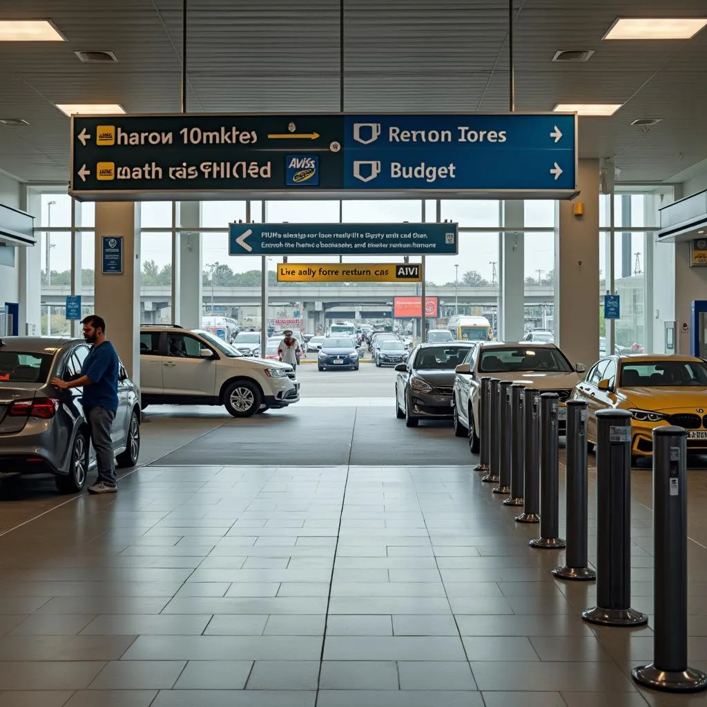 Rental Car Return Signs at Logan Airport