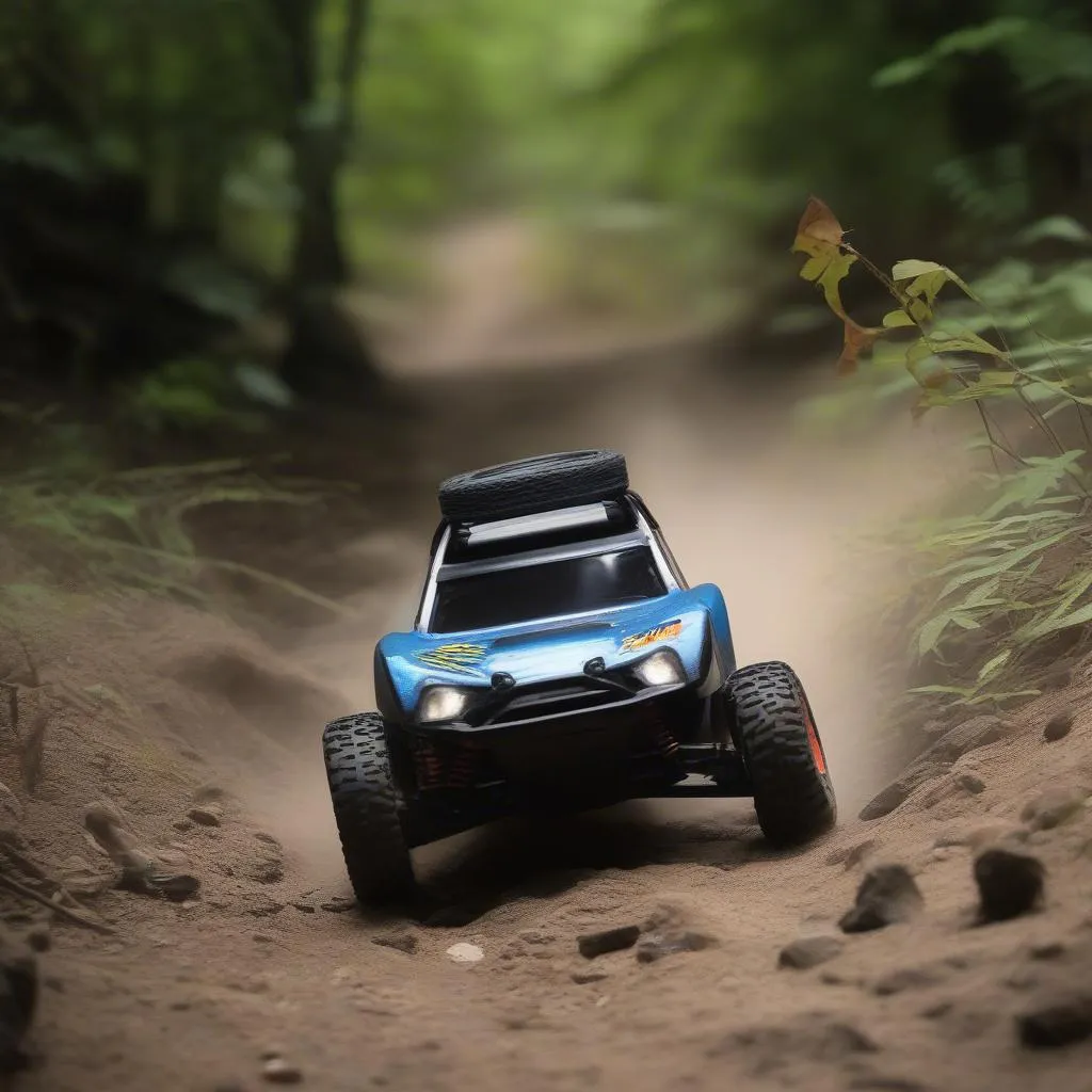 Losi RC car on a trail