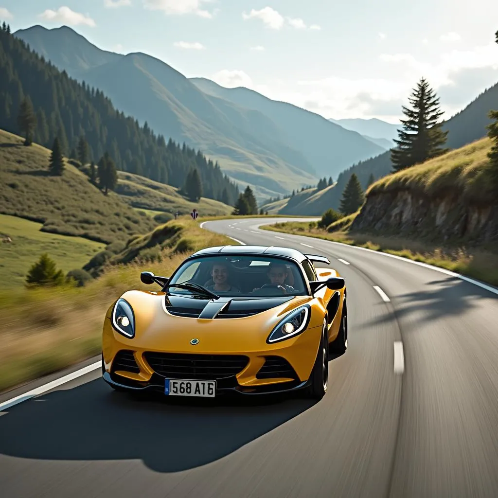 Lotus Elise on Winding Road