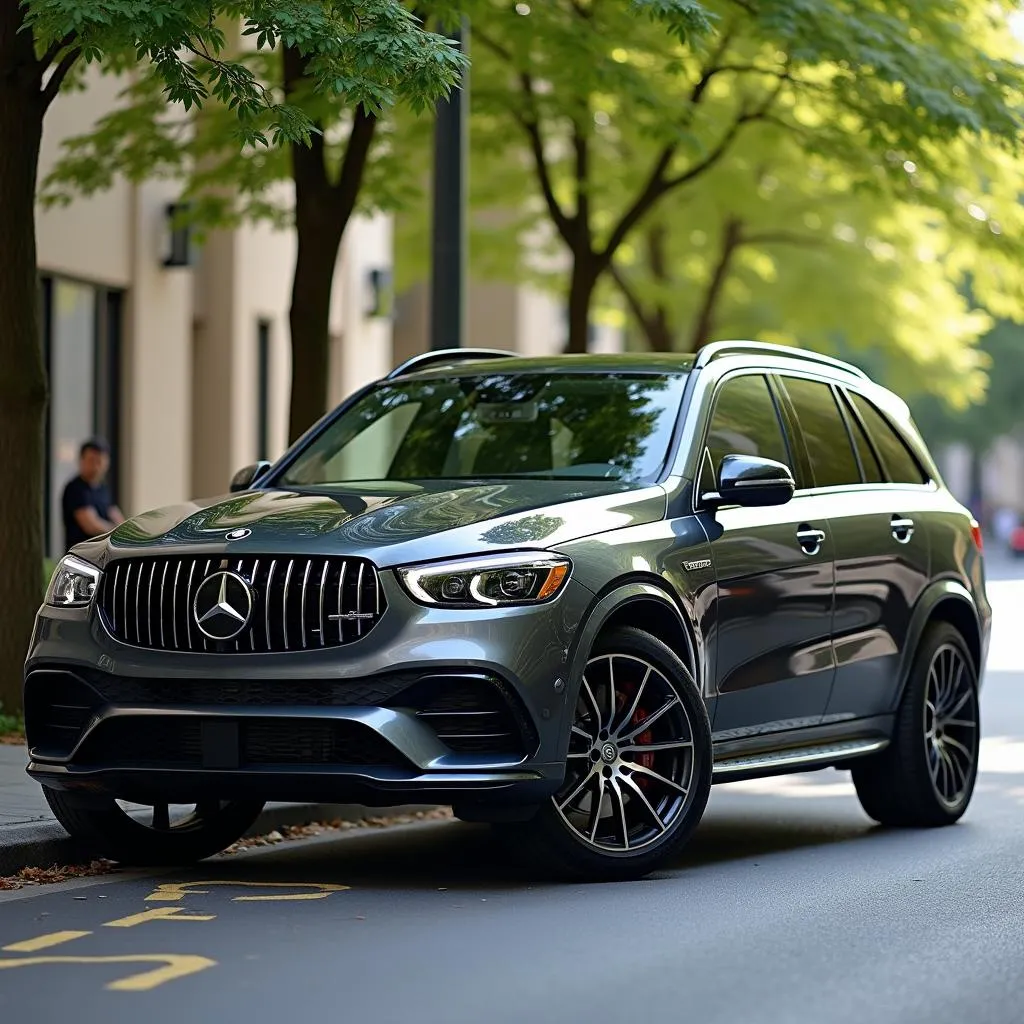 Luxury SUV parked on a city street