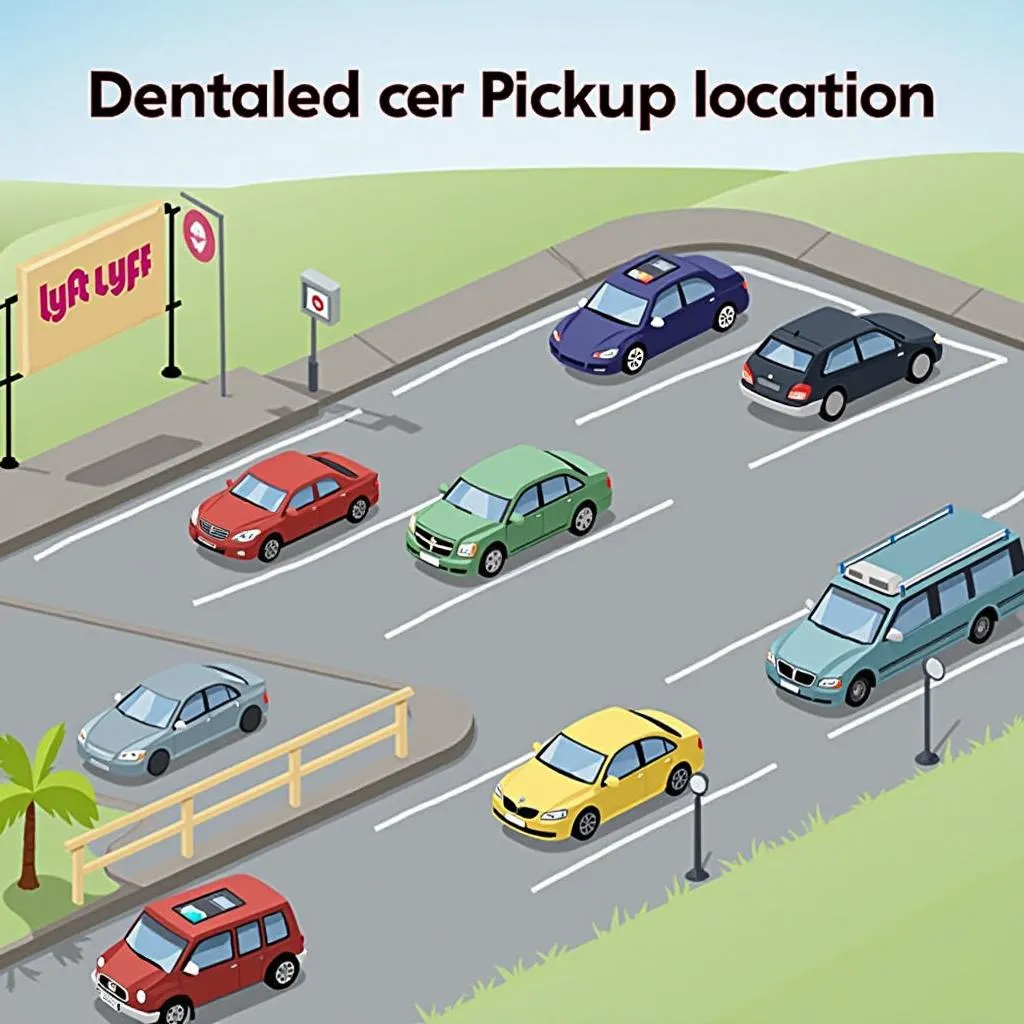 Lyft rental car pickup location