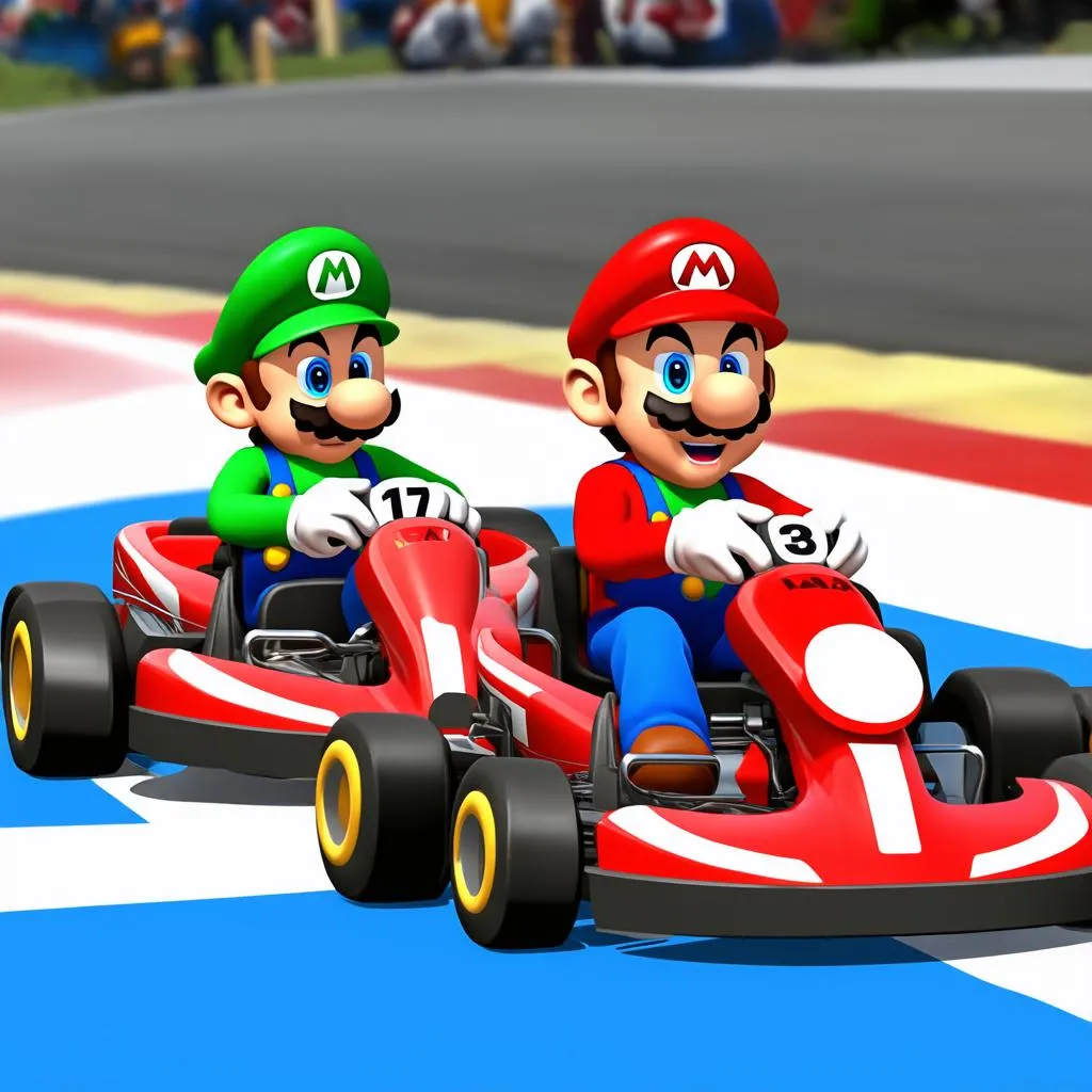 Mario and Luigi karting