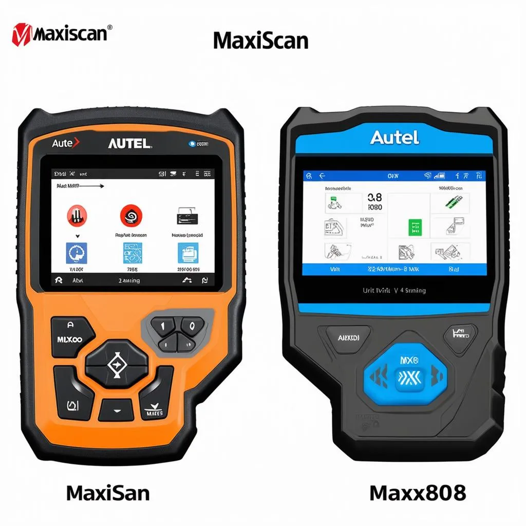 Maxiscan and Autel diagnostic scanners