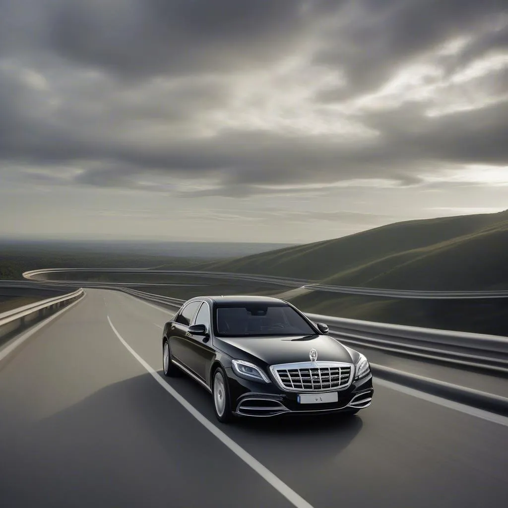 Maybach S-Class driving on the road