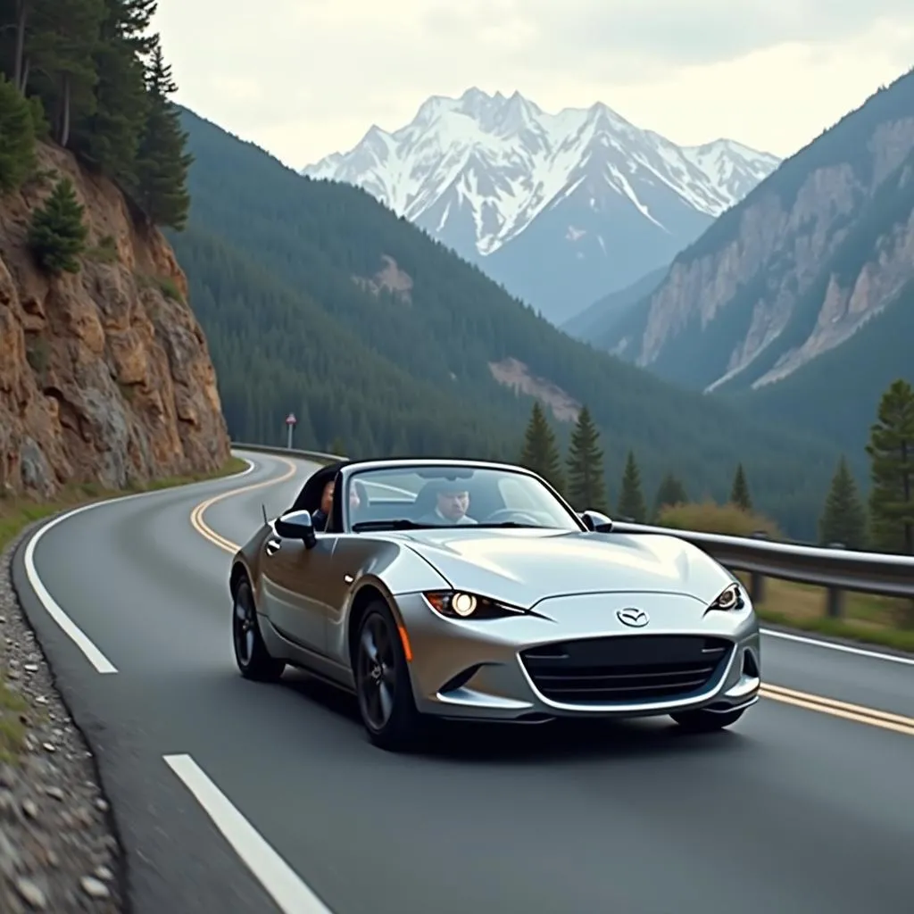 Mazda MX-5 Miata on Winding Mountain Road