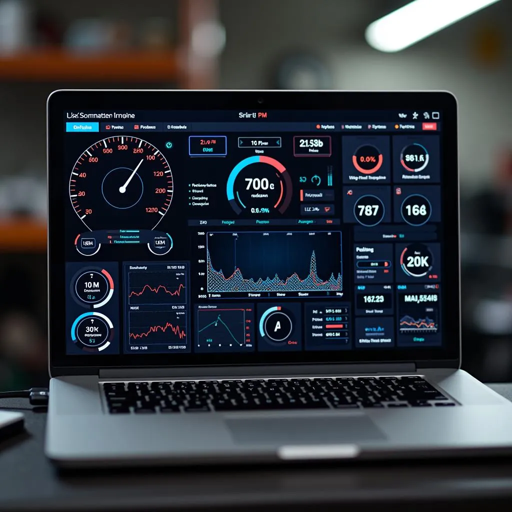 PC-based scan tool displaying detailed car diagnostics and sensor data