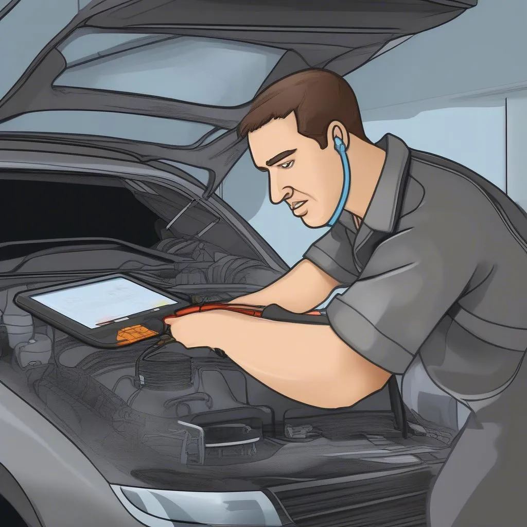 Mechanic Checking Airbag System