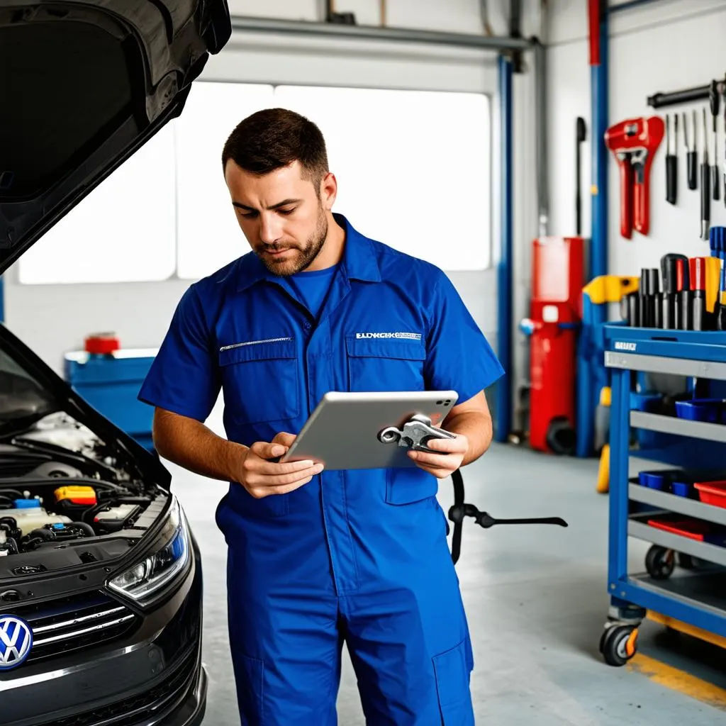 Mechanic Checking Car