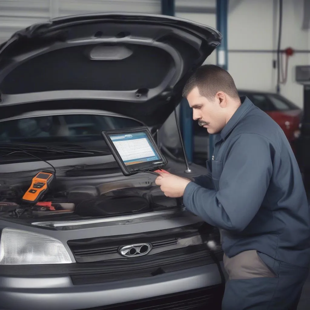 Mechanic Checking Car