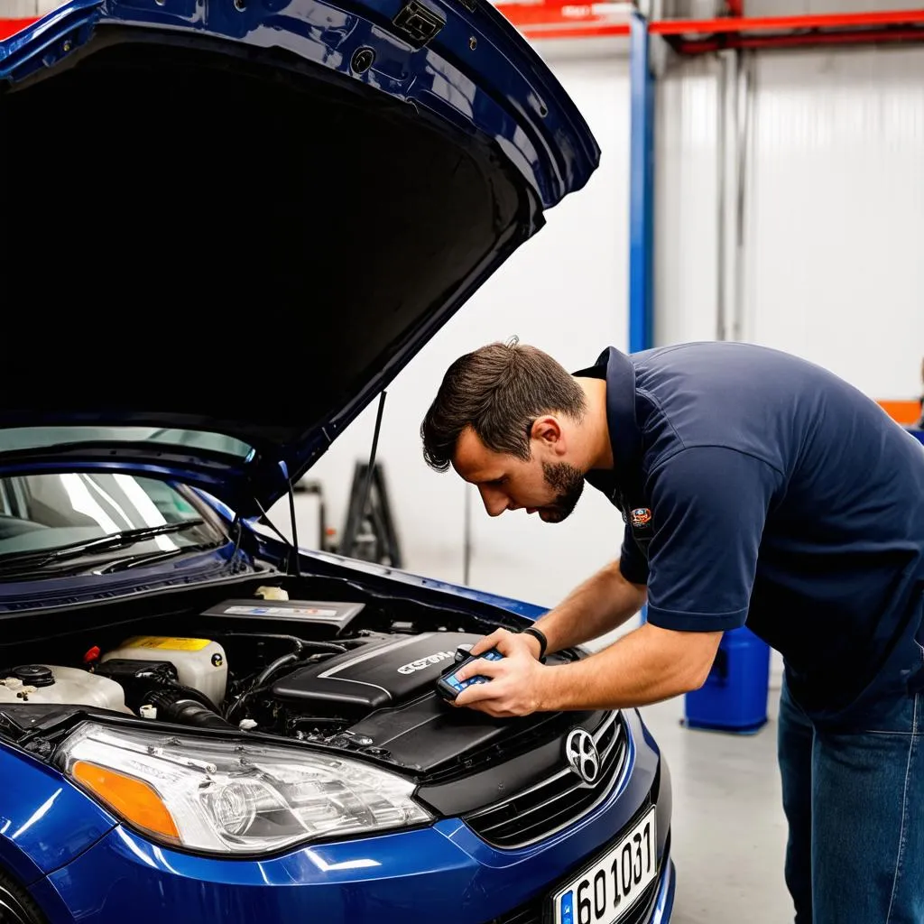 Mechanic Checking Engine