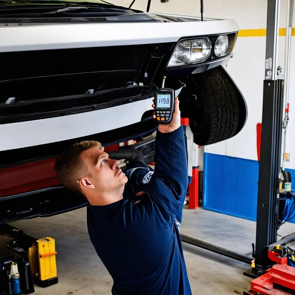 Mechanic Diagnosing Car Problems with a Scan Tool