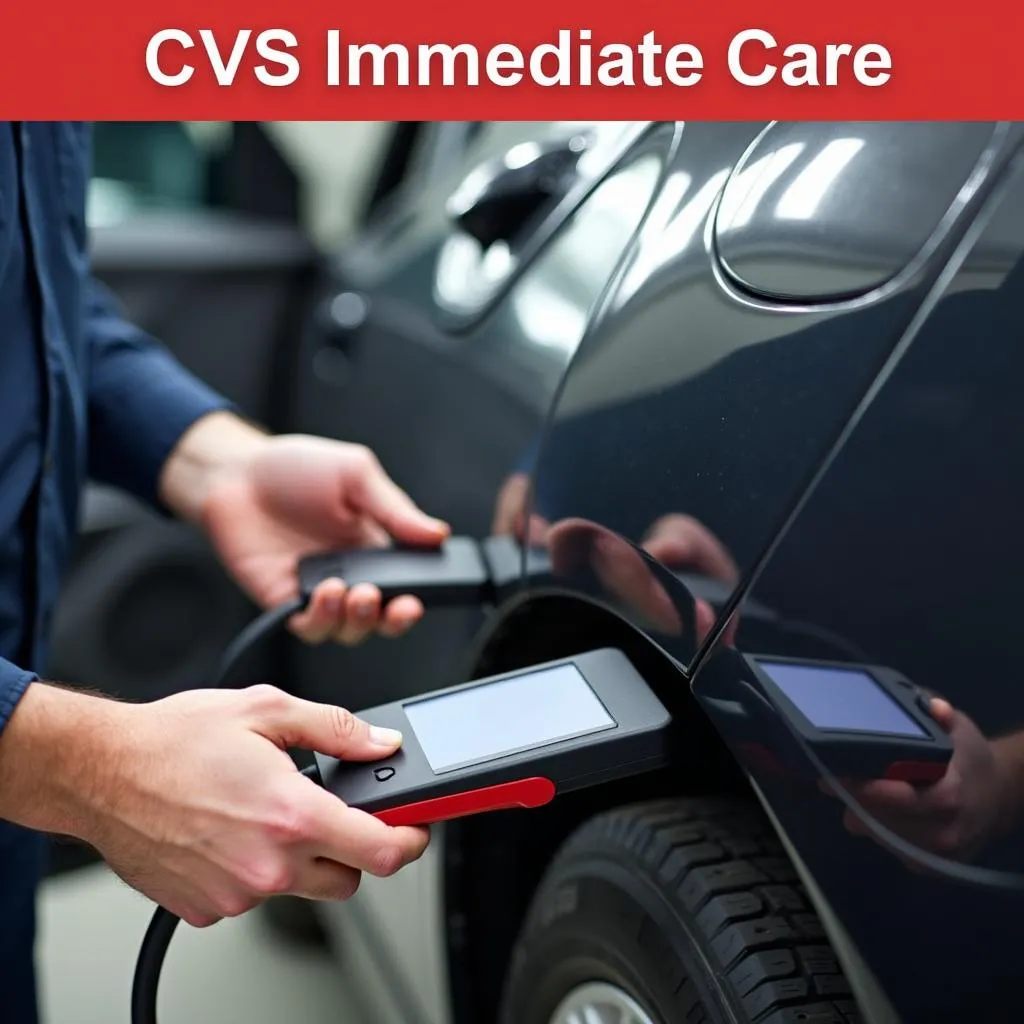 Mechanic Using a Diagnostic Scanner on a Car