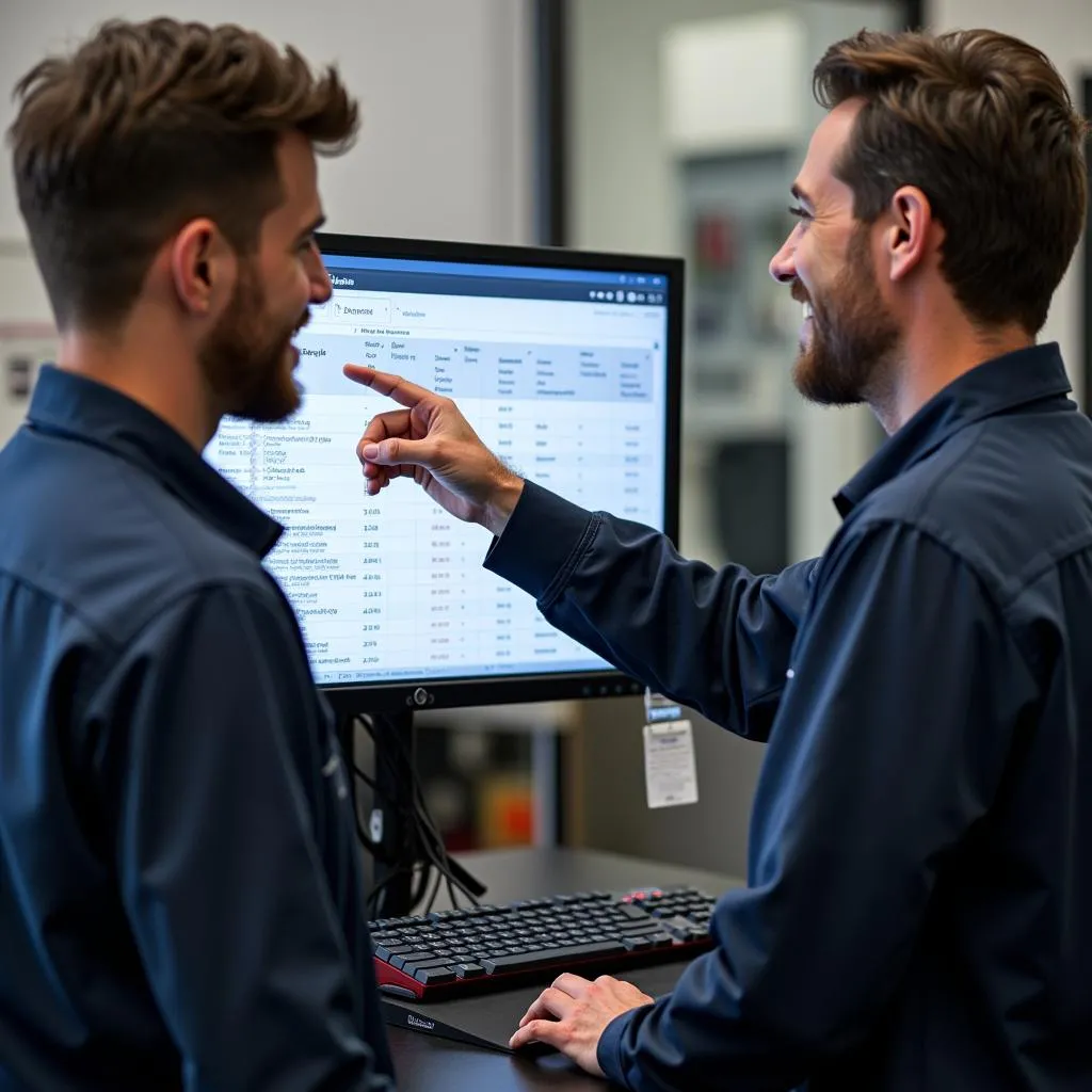 Mechanic Explaining Car Diagnostics